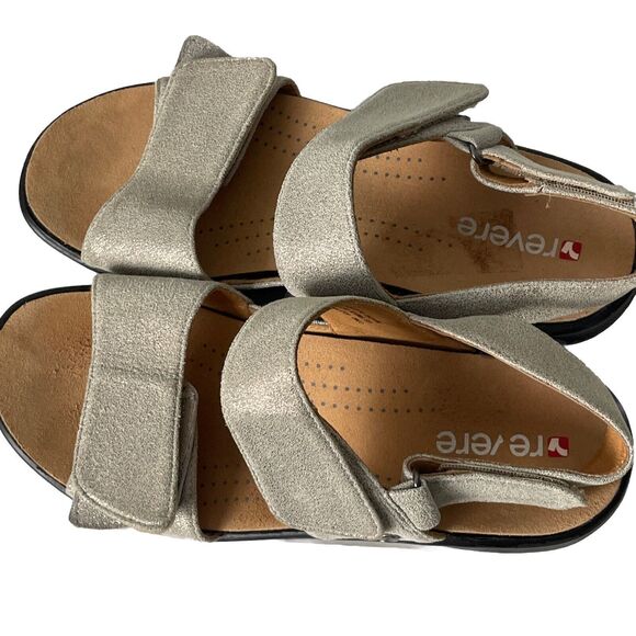 Revere Women's Como Back Strap Sandals Gold Wash size 5 MINT - Picture 4 of 9